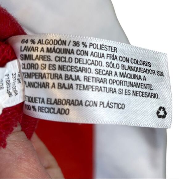 Wild Fable Striped Cropped Zipper Collar Pullover Size Large Red Orange White - Picture 3 of 5